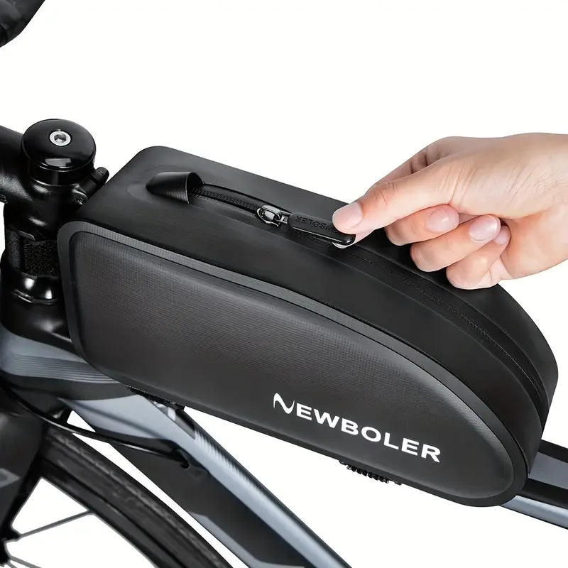 Ouverture de la sacoche top tube par fermeture éclair – accès rapide en roulant