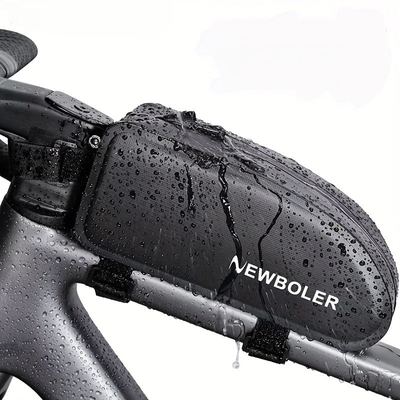 Sacoche top tube waterproof sous la pluie – protection contre l'eau démontrée