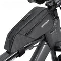 Sacoche de cadre vélo tube horizontal CycloPack noire avec fermeture éclair, vue rapprochée